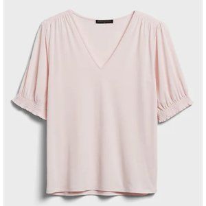 Republic Smocked Crepe Top Pink Large